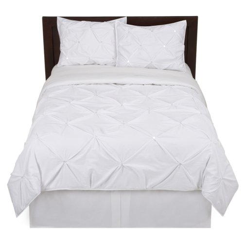 Home Kissing Pleat Comforter Set - White