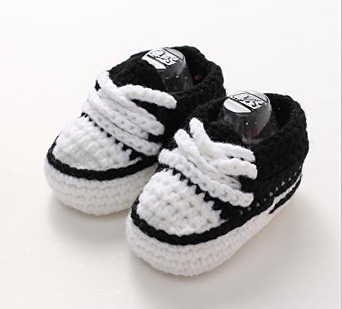 Chenjia Unisex Baby Knit Shoes Handmade Toddler Shoes One Size 0-12month (Black)
