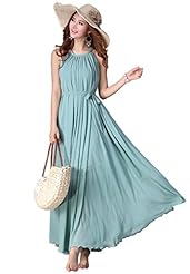  Vintage Belted Cocktail Sleeveless Chiffon Maxi Dress  With Pearls