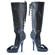 5 Inch Sexy Black Knee High Boots Cut Out Knee High Fashion Boots