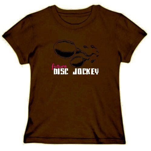 FUTURE Disc Jockey Occupations Womens T-Shirt (Brown, Size Large)