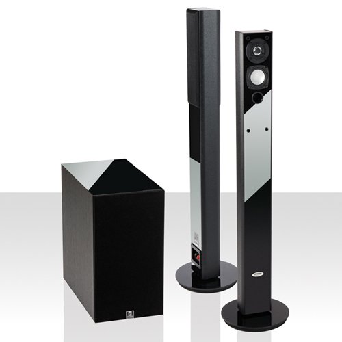 Crystal Acoustics BPT2.1-8 Elegant Bipolar Stereo towers with Ultra Compact Subwoofer