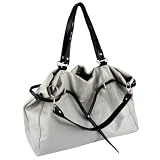 HANNA Everyday Free Style Gray Triple Handles Oversized Hobo Satchel Purse Handbag Tote Bag w/Detachable Strap