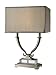 Dimond D1873 17-Inch Width by 24-Inch Height Roberts 2 Light Table Lamp in Polished Nickel and Clear Crystal with Light Grey Faux Silk Shade