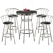 MAN CAVE Metal Bar Table & Pub Set with 4 Swivel Seat Bar Stools with Back Rests