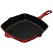 Le Creuset Enameled Cast-Iron10-1/4-Inch Square Skillet Grill, Red