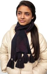 Handmade Alpaca Natural Fiber Scarf - Scottish Blackberry Plaid (Extra Large)