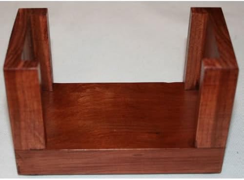 Coaster Holder - Upright Holder for Beverage Coasters, 4.3 inch, Cherry Stain on Real Cherry Wood
