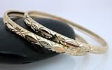 18K Gold Filled Baby Bangle Bracelets 9-24 Mo. Twins New!