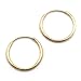 14k Yellow Gold 1 Millimeter Classic Endless Hoop Earrings, 14 Millimeters
