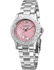 Stuhrling Original Womens 162A1.11119 Regatta La Femme Swiss Quartz Mother of Pearl Date Diamond Pink Dial Watch