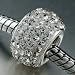 Clear Swarovski Crystal Slide On Slide Off Bead Charm - compatible with Pandora, Chamilia, Troll etc - Solid Sterling Silver Core