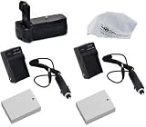 Battery Pack Grip / Vertical Shutter Release for Canon Rebel T2i Digital SLR Camera with (2) LP-E8 Batteries (3400 Mah Total) & (2) AC/DC Quick Battery Charger & 42nd Street Photo Micro Fiber Cleaning Cloth