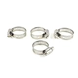 uxcell　ウォーム駆動のホースクランプ　18-29mm　シルバートーン　パイプクリップ　4枚入り