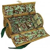 Picnic Basket, New, Wicker Construction (Burgundy) (18 H x 10 W x 10 D)