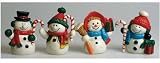 Cake Topper Christmas Figurine Snowmen 4 piece 70mm