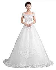 A-line Off the Shoulder Organza Applique Lace-Up  Dress with a Brush/Sweep Train 