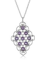 Sterling Silver Amethyst Honeycomb Kite Pendant Necklace, 18"