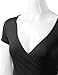 Doublju Women Short Sleeve Deep V Neck Trendy Open Back Wrap T shirt