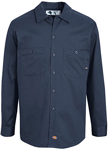 D-LL307 INDUSTRIAL LONG SLEEVE COTTONDARK NAVY WORK SHIRT (XL-TALL, DARK NAVY)