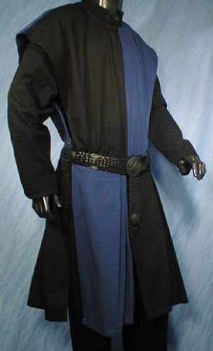 WAFFENROCK TUNIKA RITTER RITTERKAMPF BAUMWOLLE LEINEN 1480 blau - schwarz