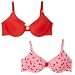 Search : Dollhouse Women's 2-Pack Cherry Print And Solid Red Bra