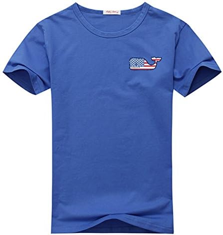 Vineyard Vines falg Classic Logo For 2016 Printed Short Sleeve women's T shirt Blue Large
