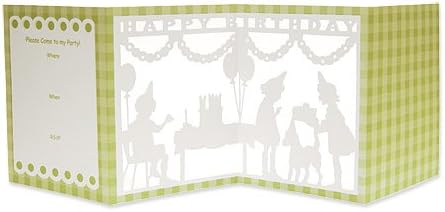 Birthday Party Invitation - Set of 10 Accordion Style Die-cut Invitations