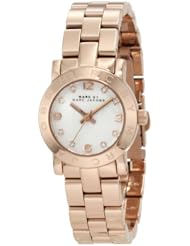 Marc Jacobs Mini Amy White Dial Rose Gold-tone Stainless Steel Ladies Watch MBM3078