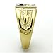 Marimor Jewelry Men's Stainless Steel 14K Gold Ion Plated Crystal Masonic Lodge Freemason Ring Size 8-13