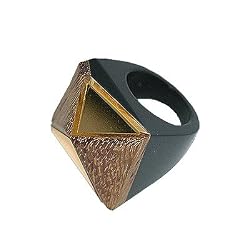 Diamond Rush Resin/Wood Ring on Black Band (I Goth You)