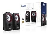 Sweex 2.0 Speaker Set USB; 1 W; 20 W; 130 - 20000 Hz; Wired; 3.5 mm; Black; Red (SP041)