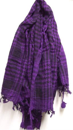 Royal Purple / Black Arab Kafiyah Head Scarf Shemagh