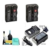 2 Replacement Sony NP-FM55 Batteries and Rapid Mini Battery Charger for Son ....