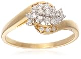 9ct Yellow Gold Amr299905 Ladies 025ct Diamond Cluster Ring Size S
