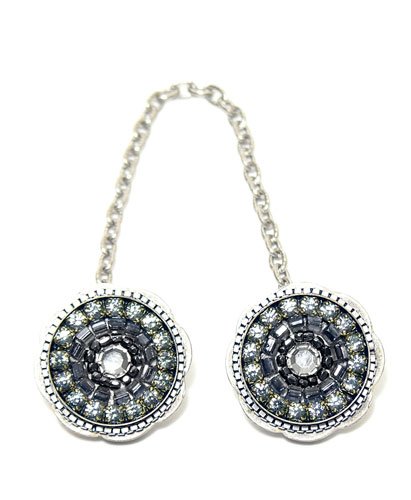 Crystals Tallit Clips - Silver - by Maya Rayten