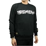 SEVEN2 セブン2 フロント<strong>デザイン</strong> トレーナー《メンズ：ブラック》王冠ロゴ入り 599001-BK
