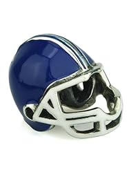 Sterling Silver Ohm Enamel Football Helmet Bead Charm DG-1008