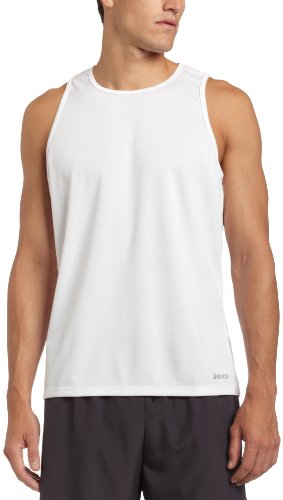 ASICS Men's Core Running Singlet,White,Medium