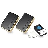 uxcell ドアベル　チャイム　プッシュボタン　コードリス　ブラック　ワイヤリス　EUプラグ