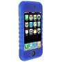 Apple iPhone 1st Gen (NOT for iPhone 3G) PDA Accessory Bundle Kit - Dark Blue Silicone Skin Cover Case with Armband + Body Screen LCD Protector Film Guard with Bonus Cleaning Cloth By Bargaincell