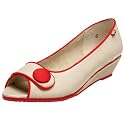 BC Footwear Women's Cotillion Low Wedge Peep Toe