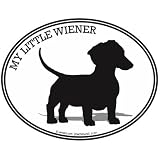 DACHSHUND - MY LITTLE WIENER - Dog - Oval Pet Decal - Weiner Dog Bumper Sticker - Can be used for Cars, Trucks, Notebooks etc.