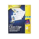 Inkjet Business Cards, Glossy, 200/PK, White, Sold as 1 pack