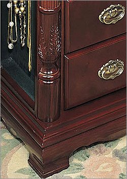 Powell Carved Wood Jewelry Armoire, Heirloom Cherry Finish