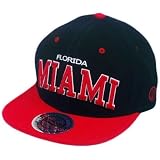 HAT CAP GORRA CHAPEU SNAP BACK MIAMI FLORIDA FLAT BILL BLACK RED CITY HUNTER
