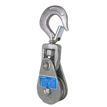Campbell 4099V 3" Single Steel Drop Side Wire Rope Snatch Block with Stiff Swivel V Latch Hook, 2 ton Load Capacity, 3" Sheave