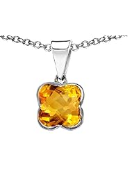 Tommaso Design (tm) Clover Genuine Citrine Pendant