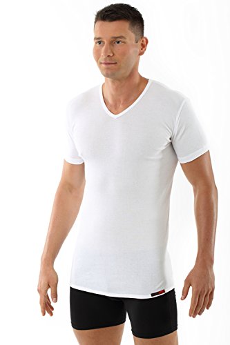 ALBERT KREUZ Men's Shortsleeve V-neck Business Undershirt 100% Pure Organic Cotton