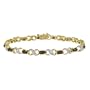 18k Gold Plated Sterling Silver Garnet X/O Bracelet with Diamond-Accent, 7.25"